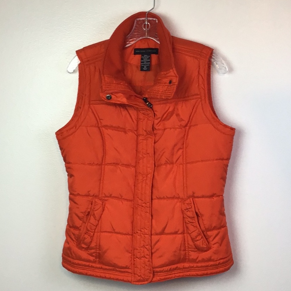 New York & Company Orange Vest Jacket